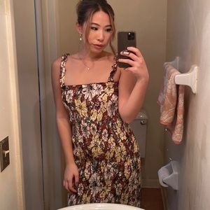 Faithfull The Brand Smocked Midi Floral Dress